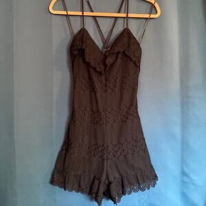 Guess Black Criss Cross Strap Short Romper